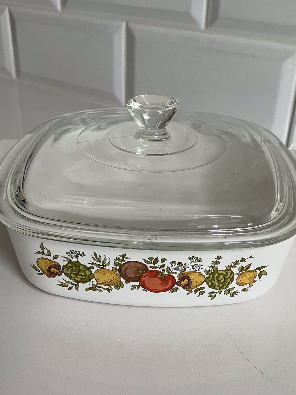 Corning Ware Spice Of Life Pattern 1L A-1- B Casserole Dish with  Glass Lid